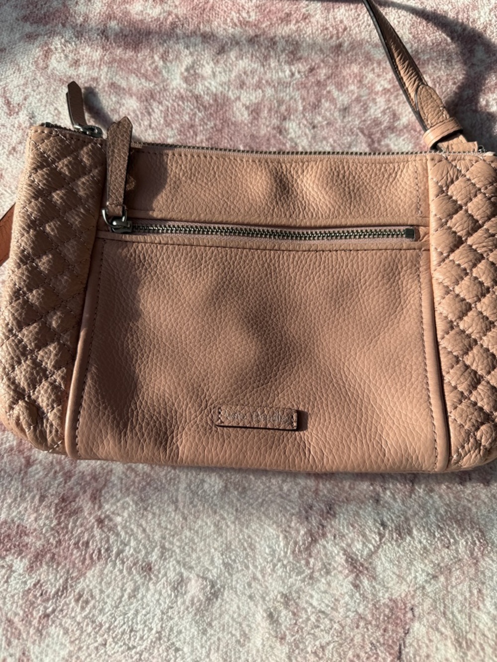 Vera Bradley  Leather Crossbody Bag in pinkish peach